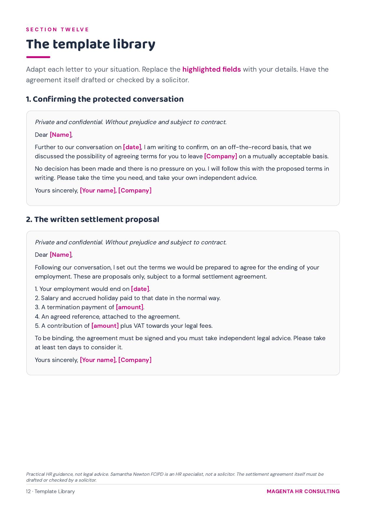The Tribunal-Proof Settlement Agreement System sample page: A ready-to-use template
